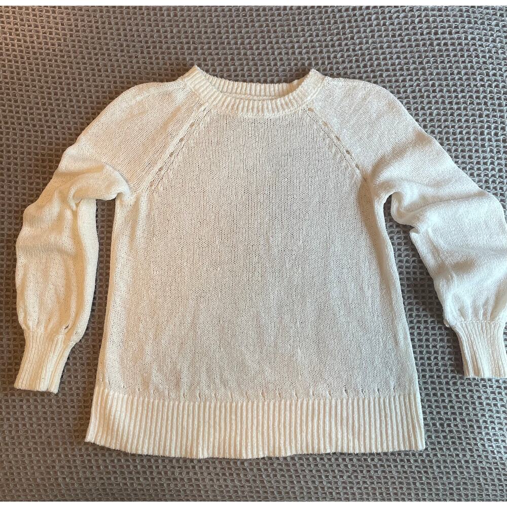 Loft Ivory Lightweight Long Sleeve Sweater Womens Medium